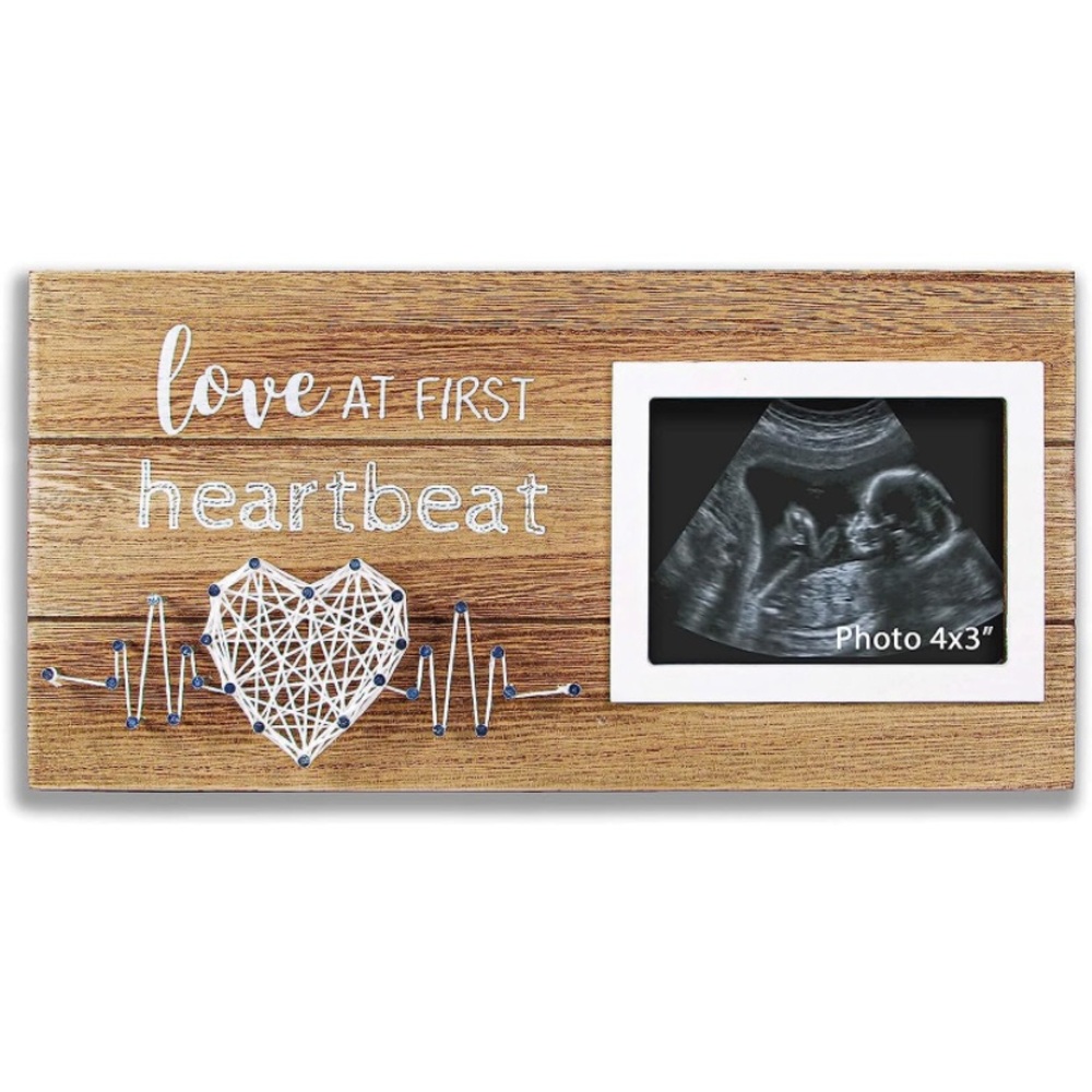 Love At First Heartbeat onogram Picture Frame for Standard 4"x3"Ultrasound Photo